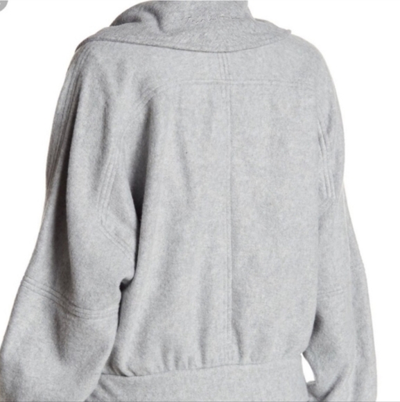 Free People Passage Jacket Soft Fleece Shawl Collar Slouchy Grey Size Small NWT - Picture 9 of 14